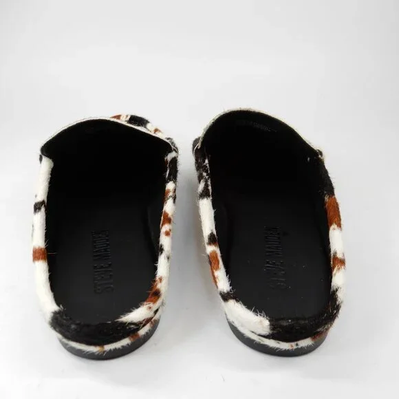 Steve Madden Rafe Penny Loafer MULES Slip On Size 6.5 Brown Cow Calf Hair EUC - Picture 9 of 16